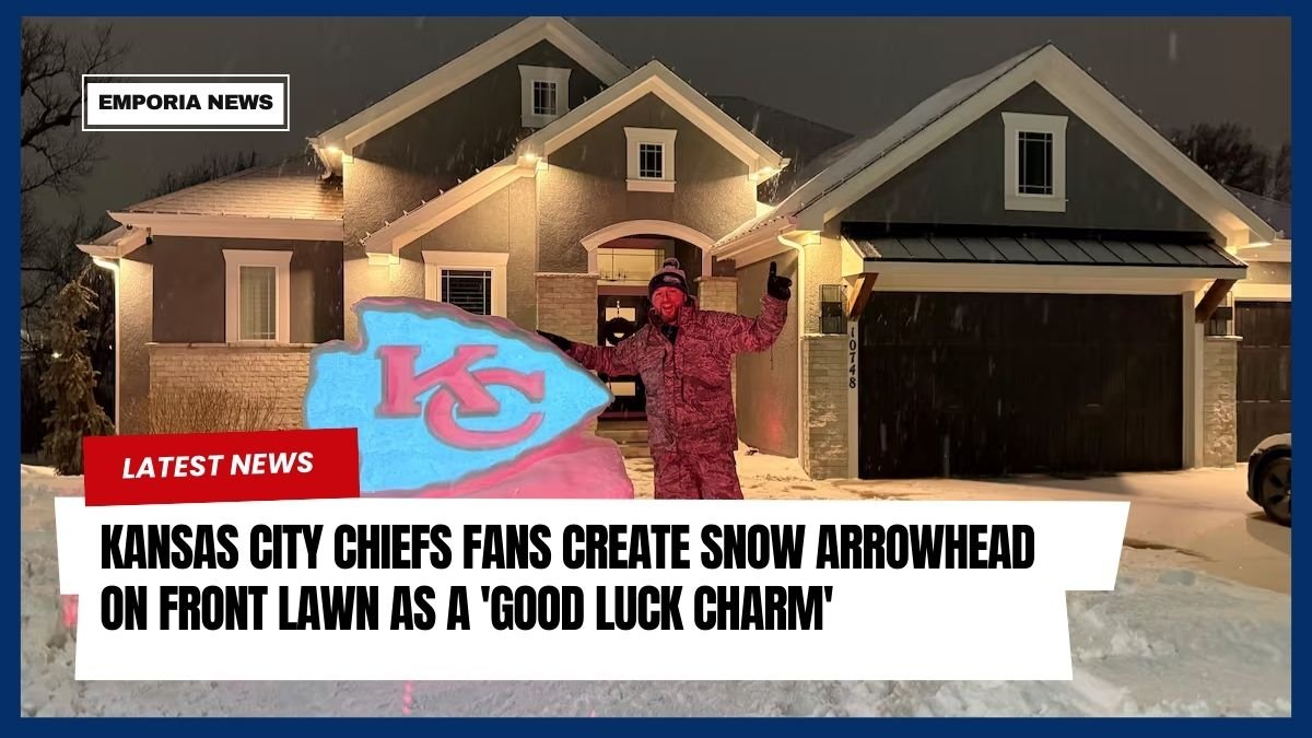 Kansas City Chiefs Fans Create Snow Arrowhead on Front Lawn as a 'Good Luck Charm'