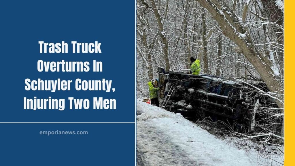 Trash Truck Overturns In Schuyler County, Injuring Two Men