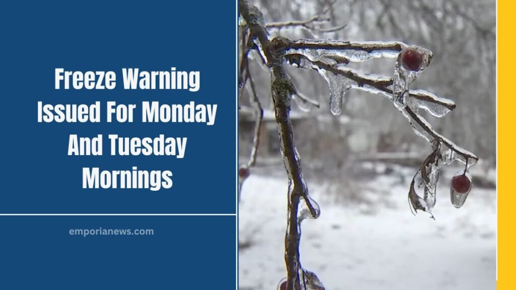 Freeze Warning Issued For Monday And Tuesday Mornings