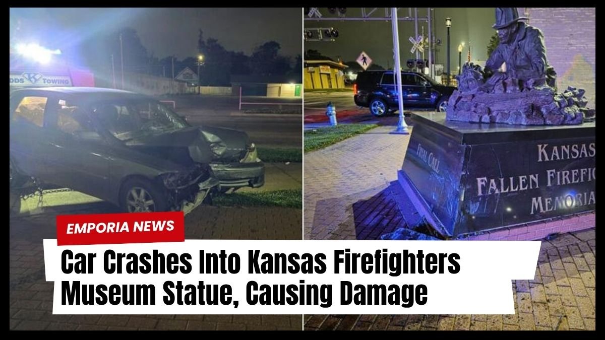 Car Crashes Into Kansas Firefighters Museum Statue, Causing Damage