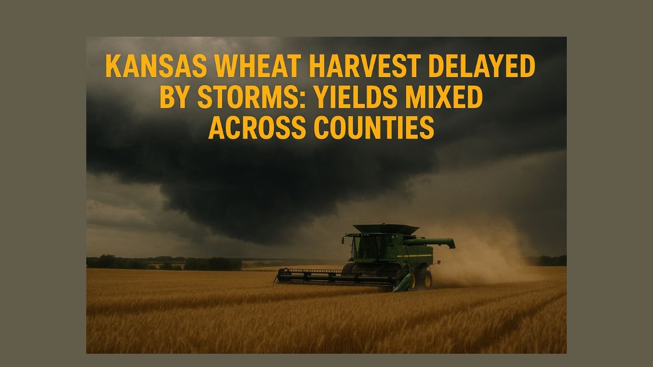 Kansas Wheat Harvest Delayed by Storms Yields Mixed Across Counties