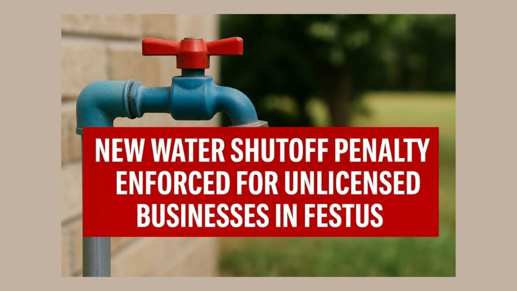 New Water Shutoff Penalty Enforced for Unlicensed Businesses in Festus