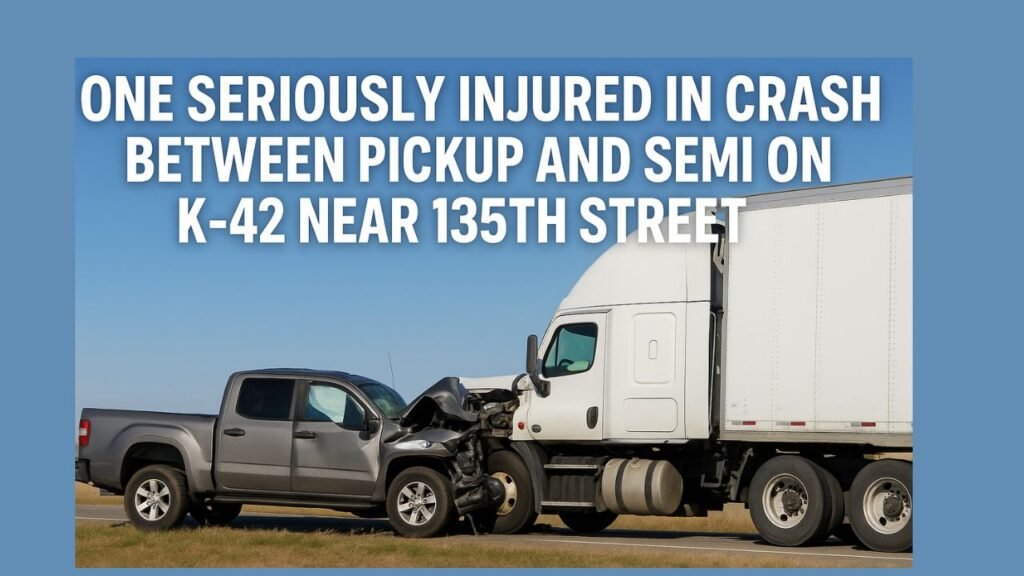 One Seriously Injured in Crash Between Pickup and Semi on K-42 Near 135th Street