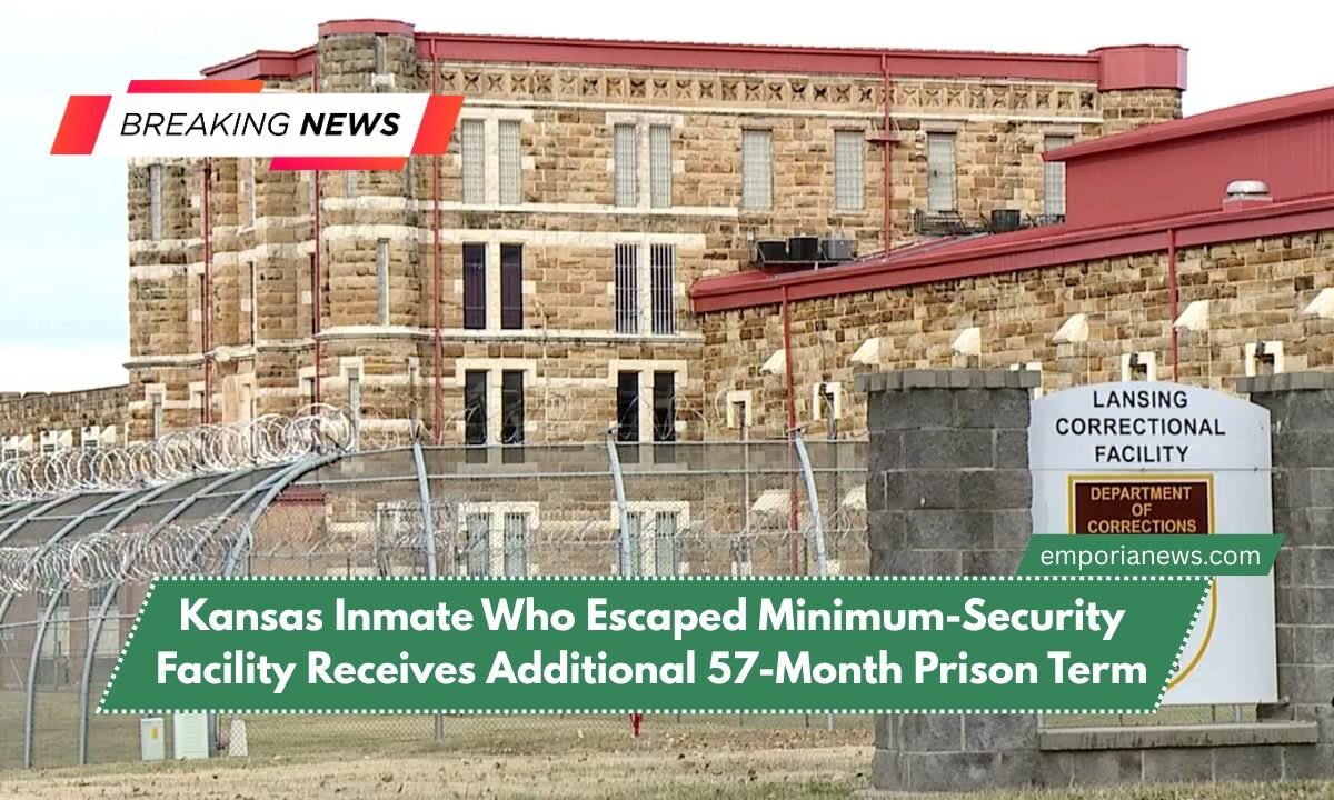 Kansas Inmate Who Escaped Minimum-Security Facility Receives Additional 57-Month Prison Term