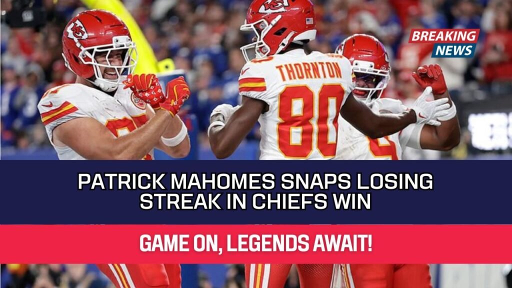 Patrick Mahomes Snaps Losing Streak in Chiefs Win