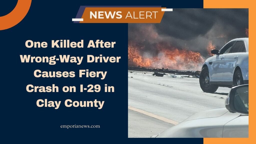 One Killed After Wrong-Way Driver Causes Fiery Crash on I-29 in Clay County