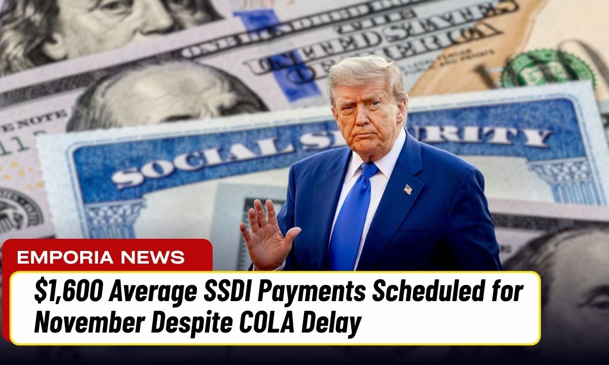 $1,600 Average SSDI Payments Scheduled for November Despite COLA Delay
