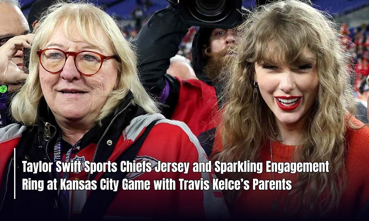 Taylor Swift Sports Chiefs Jersey and Sparkling Engagement Ring at Kansas City Game with Travis Kelce’s Parents