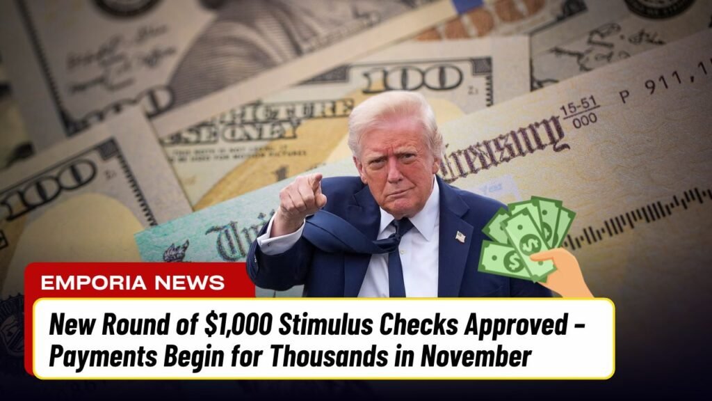 New Round of $1,000 Stimulus Checks Approved – Payments Begin for Thousands in November