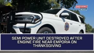 Semi Power Unit Destroyed After Engine Fire Near Emporia On Thanksgiving