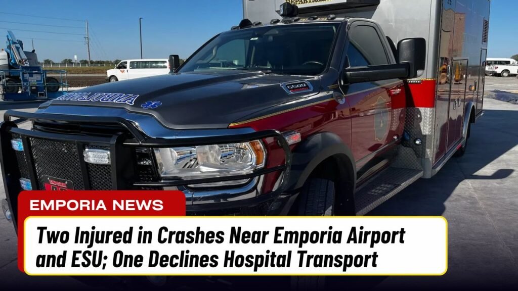 Two Injured in Crashes Near Emporia Airport and ESU; One Declines Hospital Transport
