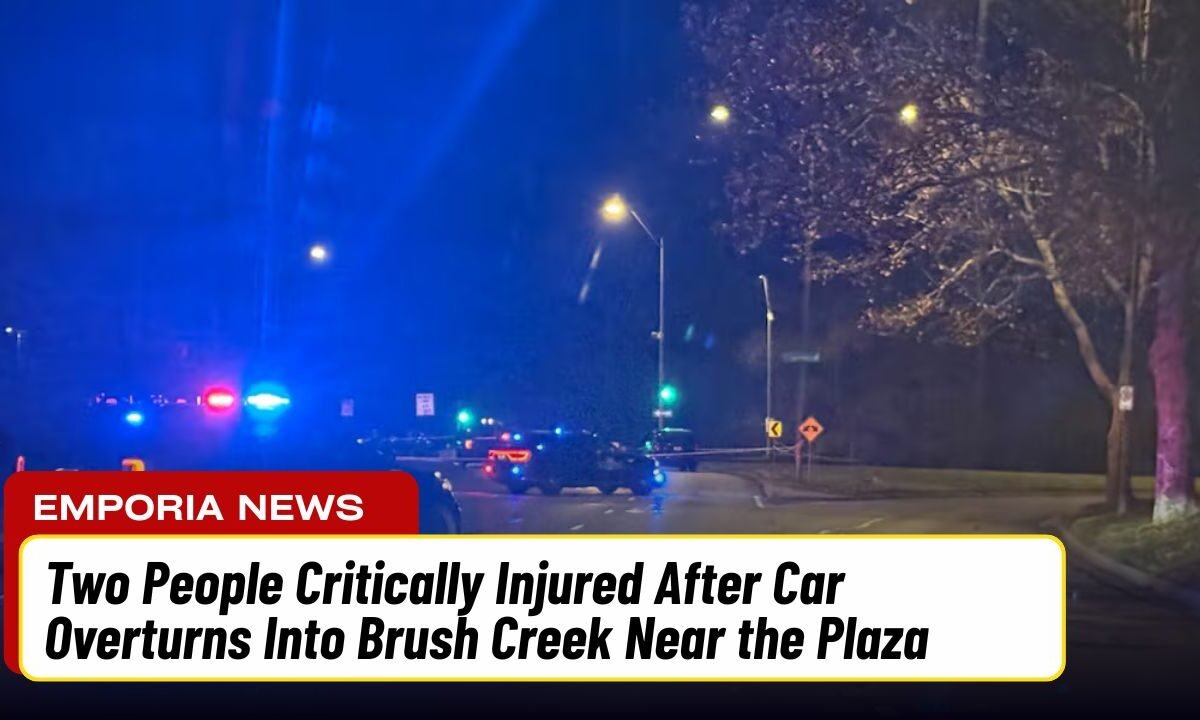 Two People Critically Injured After Car Overturns Into Brush Creek Near the Plaza