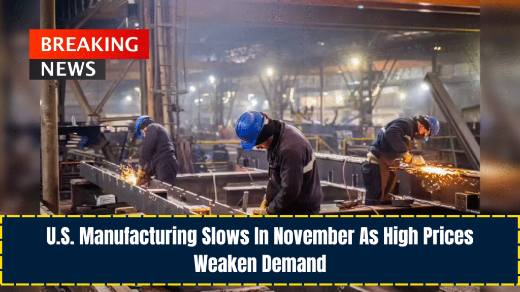 U.S. Manufacturing Slows In November As High Prices Weaken Demand