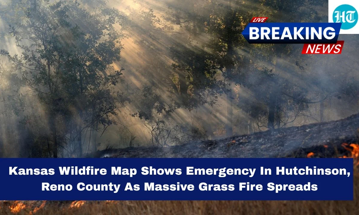 Kansas Wildfire Map Shows Emergency In Hutchinson, Reno County As Massive Grass Fire Spreads