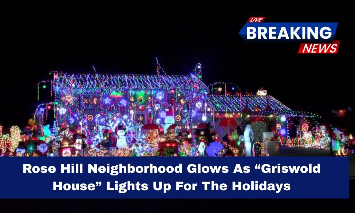 Rose Hill Neighborhood Glows As “Griswold House” Lights Up For The Holidays