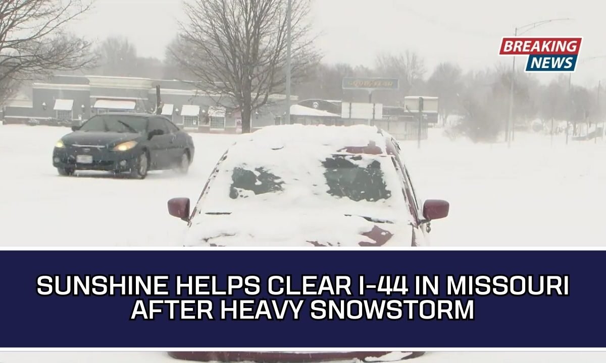 Sunshine Helps Clear I-44 In Missouri After Heavy Snowstorm