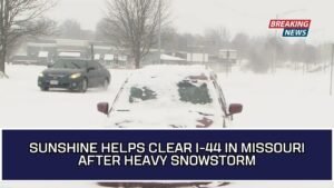 Sunshine Helps Clear I-44 In Missouri After Heavy Snowstorm