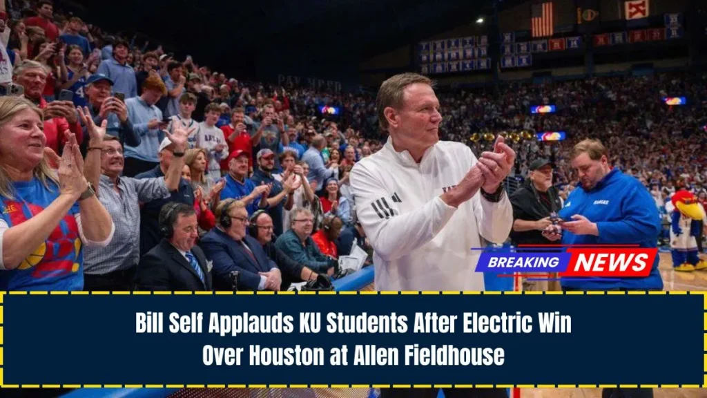Bill Self Applauds KU Students After Electric Win Over Houston at Allen Fieldhouse