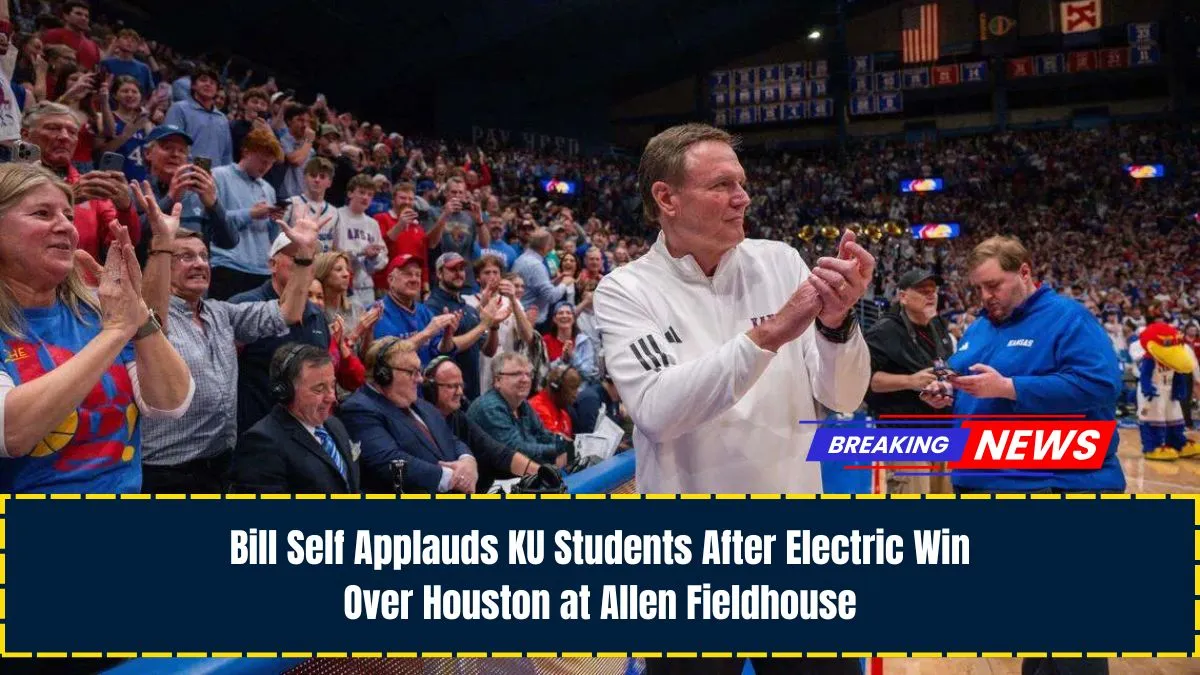 Bill Self Applauds KU Students After Electric Win Over Houston at Allen Fieldhouse