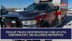 Pickup Truck Destroyed By Fire At KTA Emporia Exit, No Injuries Reported