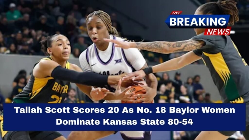 Taliah Scott Scores 20 As No. 18 Baylor Women Dominate Kansas State 80-54